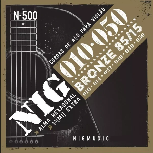 Encordoamento Nig N-500 010 Para Violão Aço Bronze 85/15