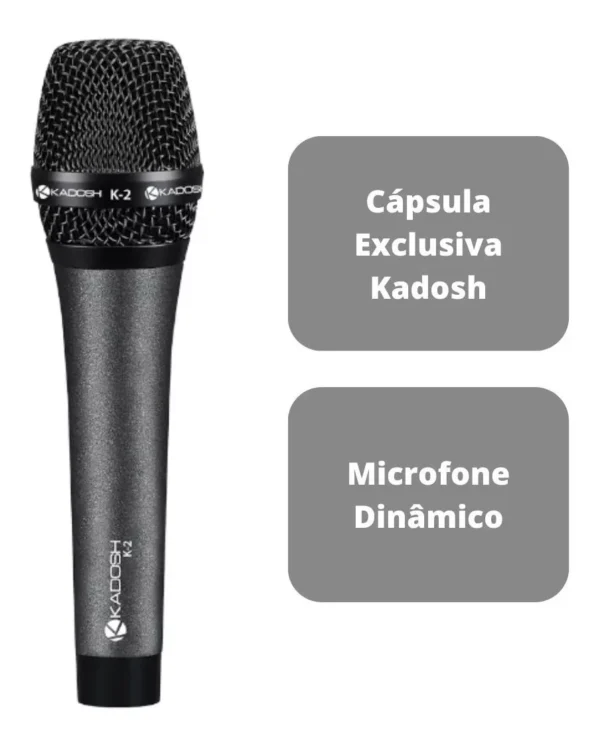 Microfone Com Fio Kadosh K-2 Cardioide Preto - Image 4