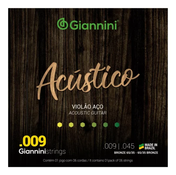 Encordoamento Giannini Acústico Violão .009.045 Bronze Geswal