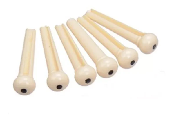 Pino Para Violão Aço Smart Plastico - Creme KIT 6